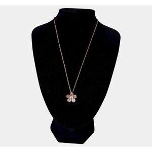 NWT Giani Bernini Rose Gold 925 Sterling Silver 18” Necklace With Flower Pendant